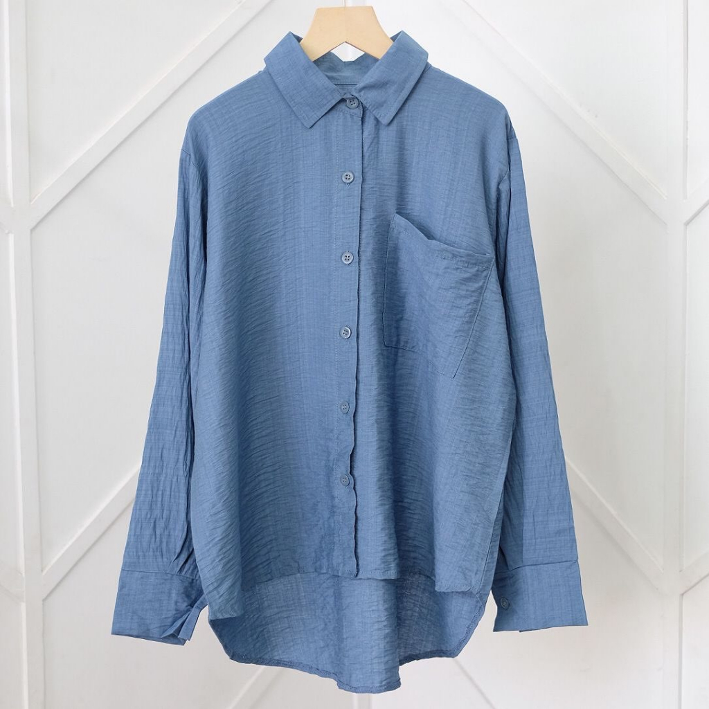 BLOUSE WANITA POLO SHIRT OVERSIZE HS BAHAN POLO LINEN XL LD 120 PB 59 PT 57 4XL LD 140 PB 68 PT 58 BLOUSE WANITA KOREAN STYLE / KEMEJA WANITA OVERSIZE / BLOUSE BUSUI FRIENDLY / BAJU ATASAN WANITA JUMBO