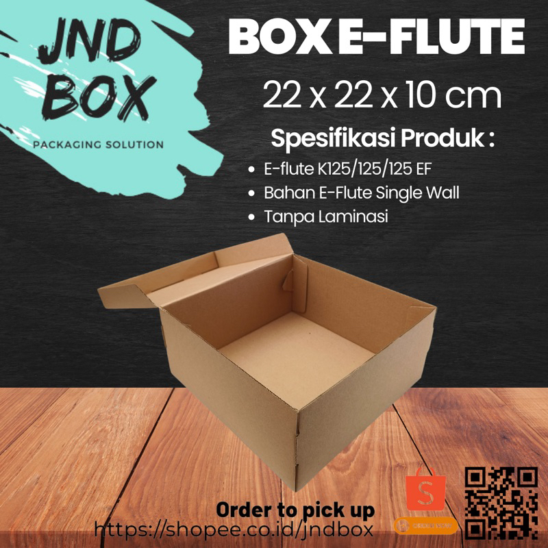 Box Eflute 22 x 22 x 10 cm (Min Order 10 Pcs)