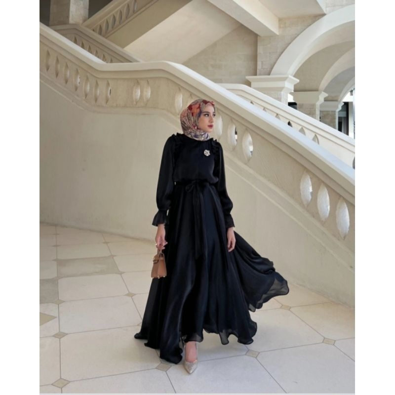 GONEGANI ASMAA Promo Asmaa Dress Black Gonegani size S ready siap kirim