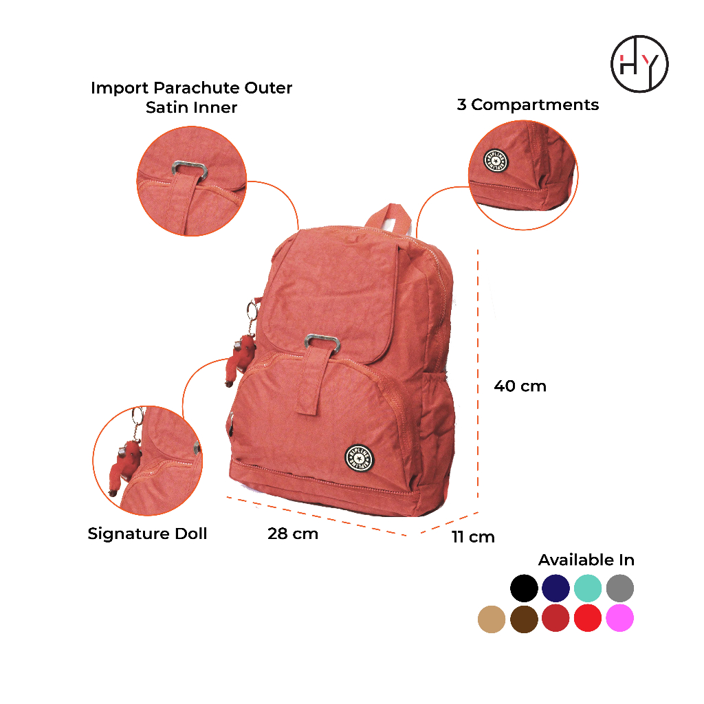 HYBRAND [950] - TAS RANSEL BACKPACK POLOS BAHAN PARASUT TAS SEKOLAH TAS KULIAH