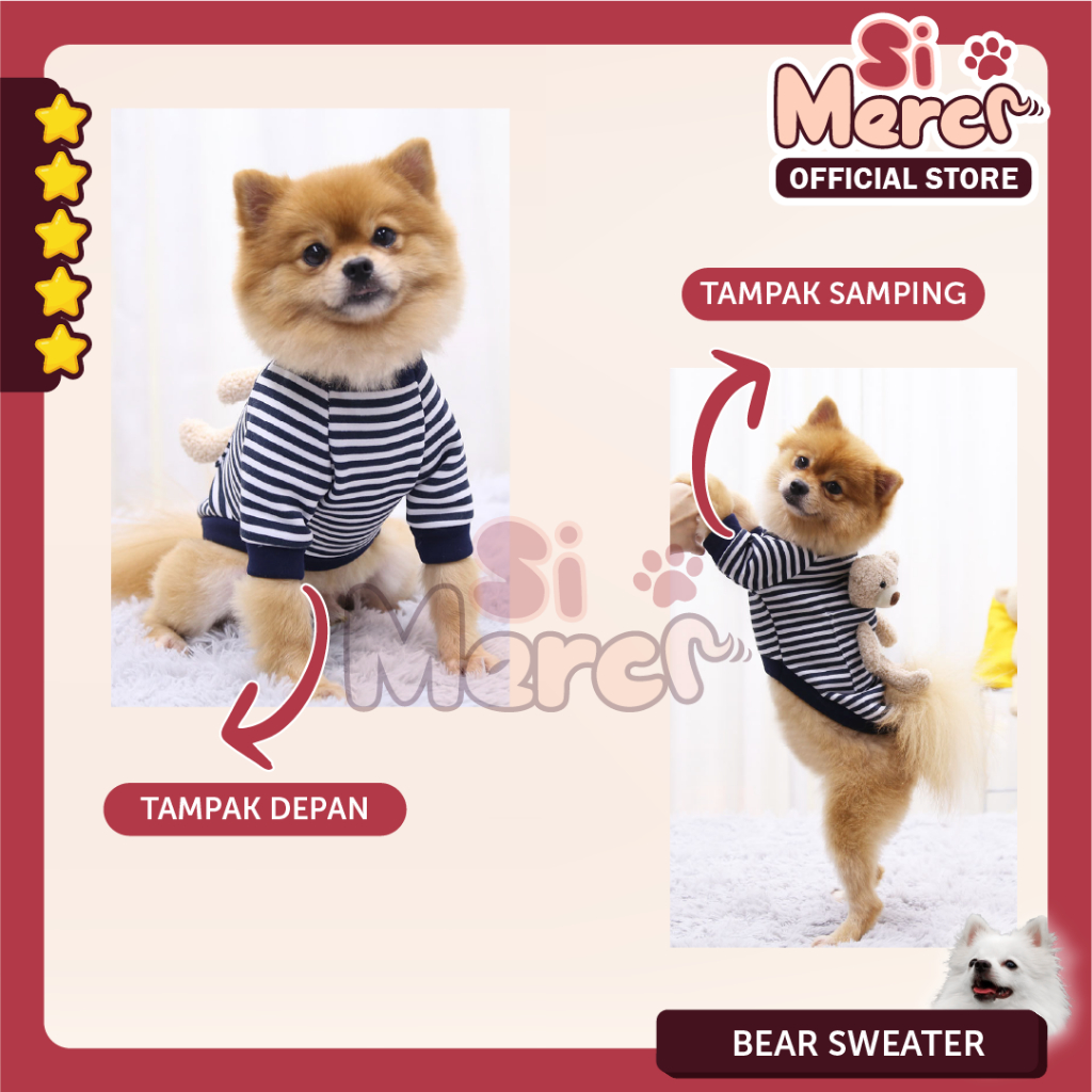 Rompi Sweater Musim Dingin Untuk Anjing/ Sweater Anjing / Sweater Kucing / Jaket Anjing / Jaket Kucing / Baju Anjing Kucing Korea / Baju Anjing / Baju Anjing Lucu / Bear Sweater