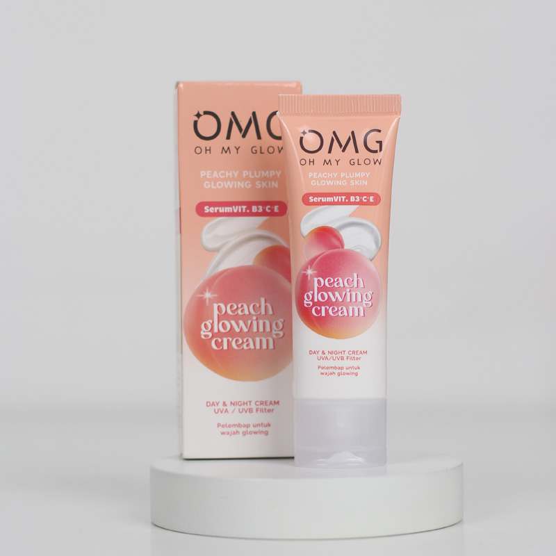 ✿ELYSABETHME✿ OMG Cream peach glowing 25g krim day night pelembab untuk mencerahkan wajah OH MY GLAM
