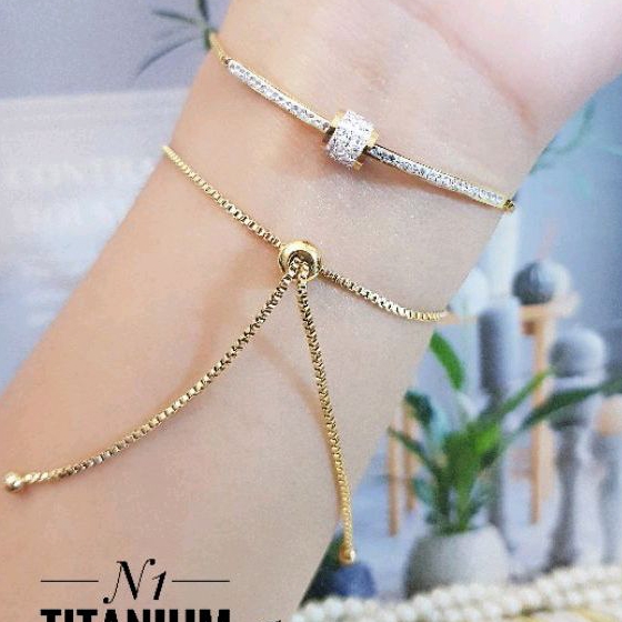 Gelang Serut Titanium Perhiasan Wanita Dewasa 1706a3