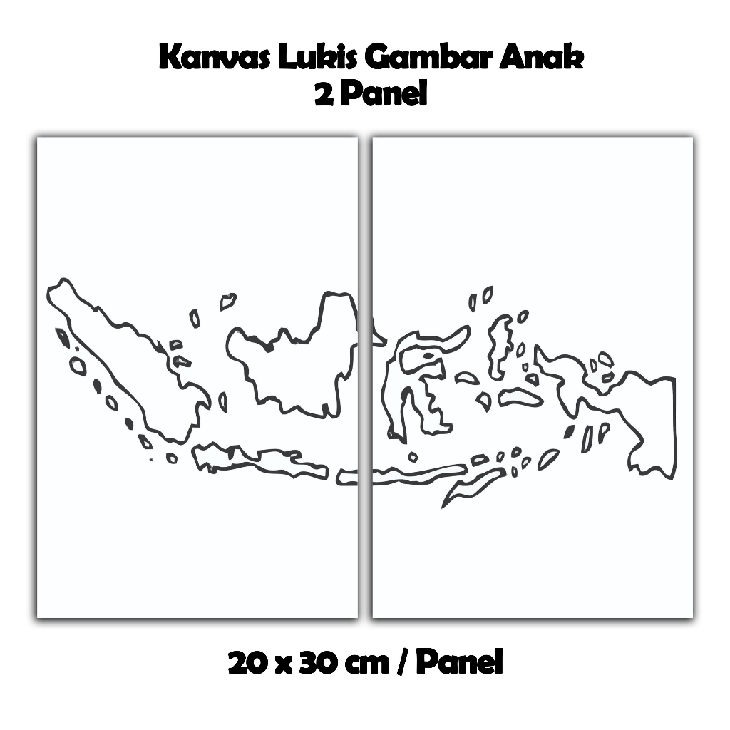 

Kanvas Gambar Lukis Anak 2 Panel 20x30 Coloring Kids Melukis