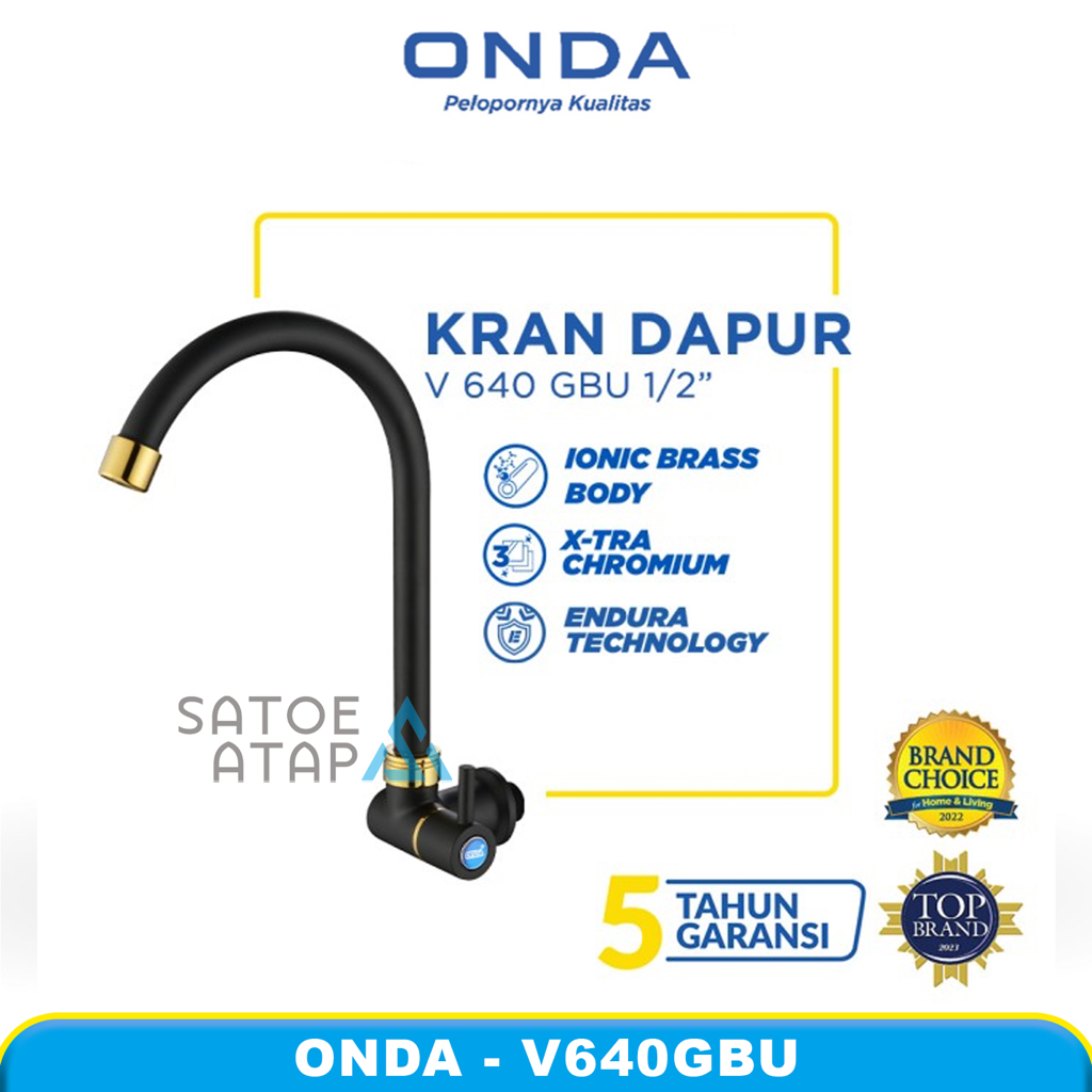 ONDA Kran Air Angsa Dapur Cuci Piring Tembok Hitam V 640 GBU