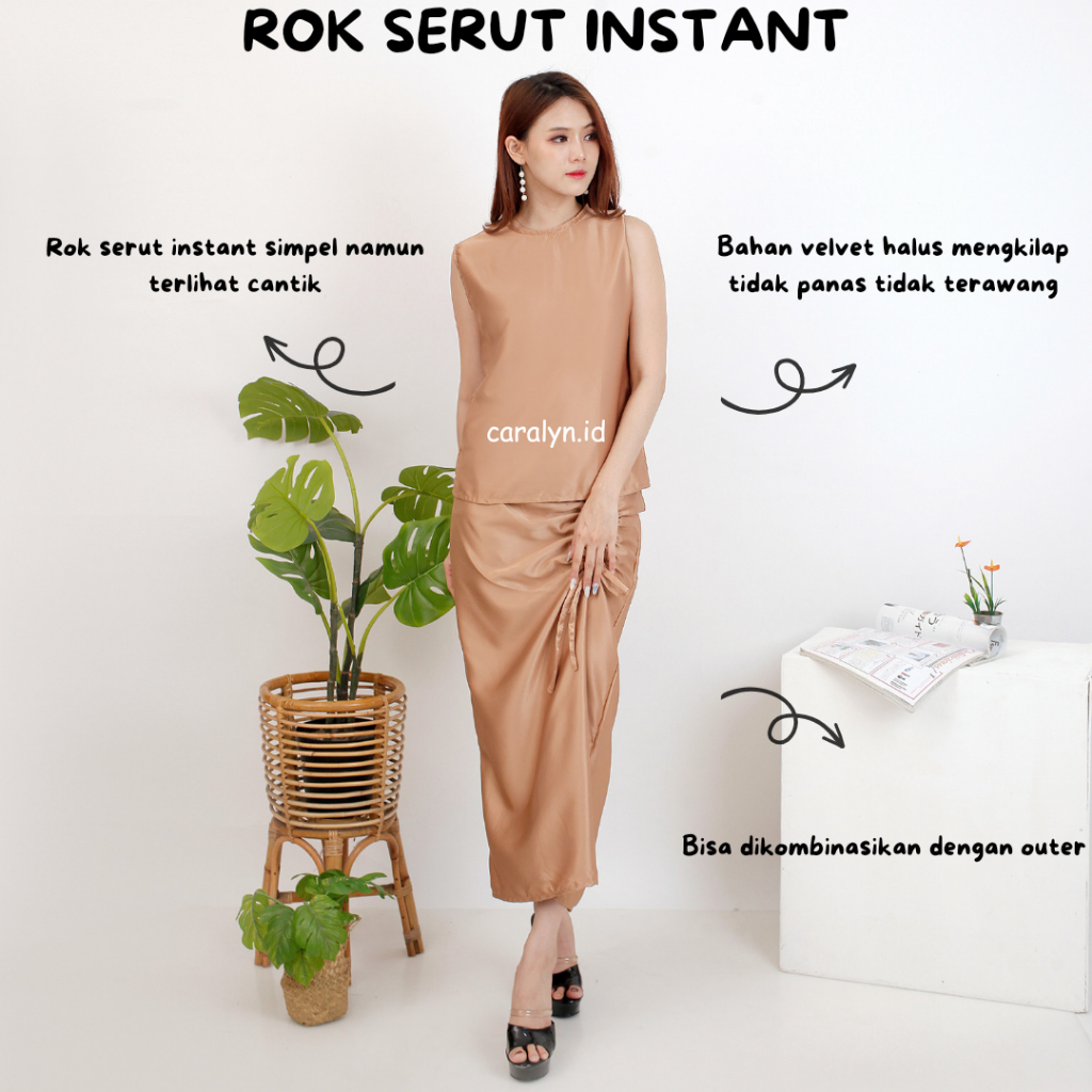 ROK SERUT INSTAN SUDAH DIJAHIT ROK SERUT VELVET