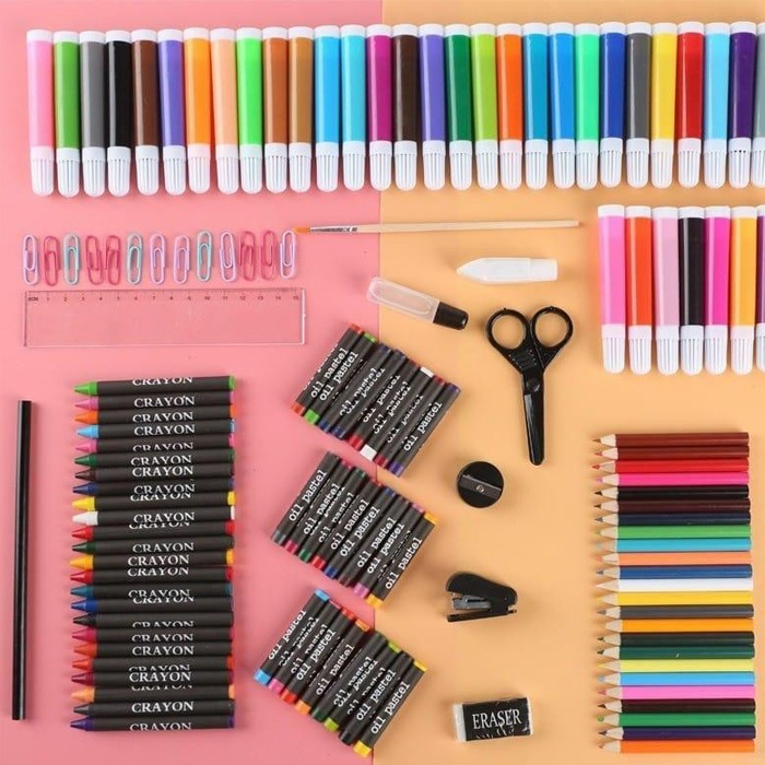 150 Pcs Pensil Warna Art Set Full Crayon Anak Alat Seni Lukis Gambar