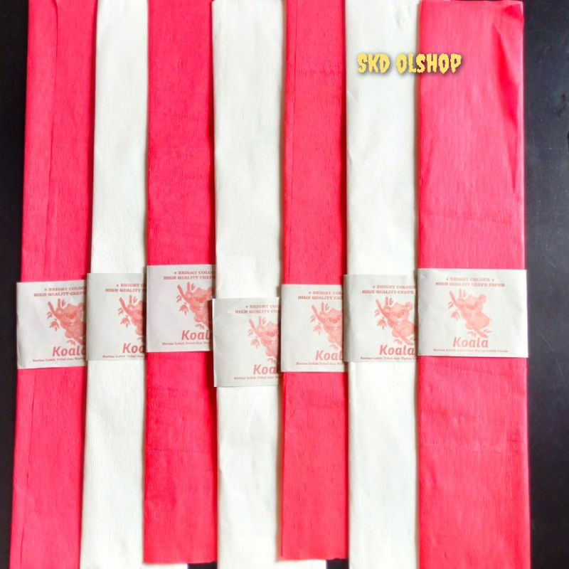 

Kertas Crepe KOALA / Kertas Panjang Merah Putih (Eceran)/ per pcs