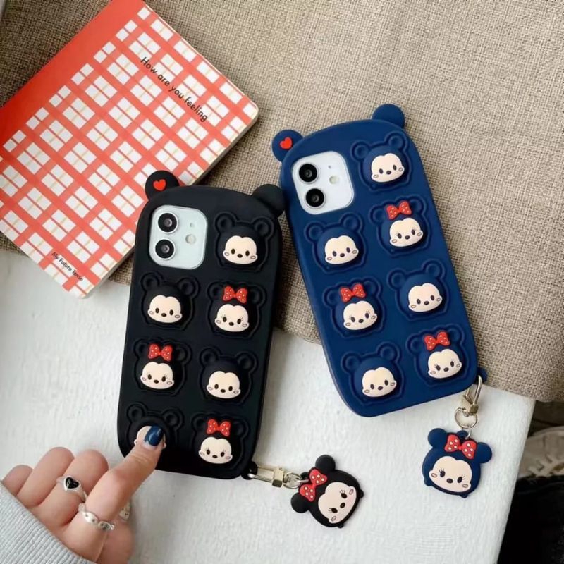 Casing Infinix Hot 11 Play 10 Play 9 Play 10s Smart5 Case Pop It 3D Karakter Minnie & Mickey Pop It 