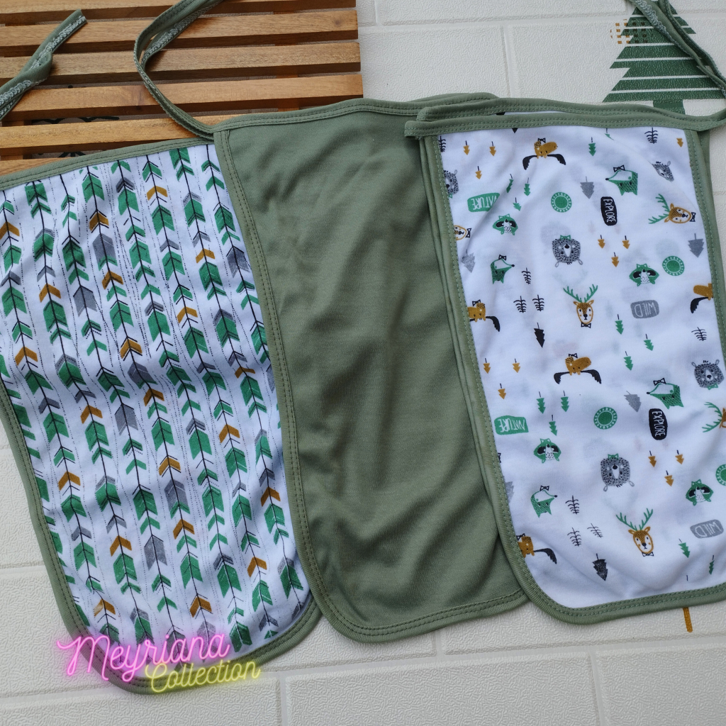 12 Pcs / 6 Pcs Popok Bayi Baru Lahir Popok Sambung Cuci Popok Tali Bayi Baru Lahir Seri Green Sage Meyriana Collection