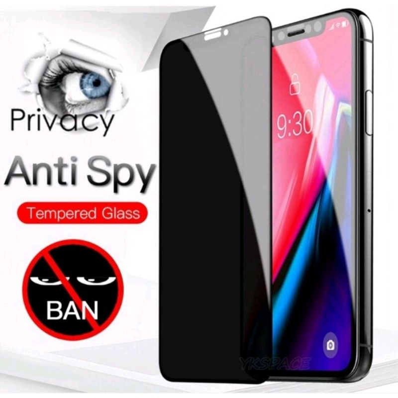 TEMPERED GLASS FULL KACA PRIVACY ANTI-SPY OPPO A12E