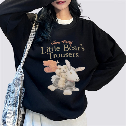 XiaoZhaiNv Korean Style Little Bear‘s Trousers Pattern Lengan Panjang Baju Sweater Wanita A0768