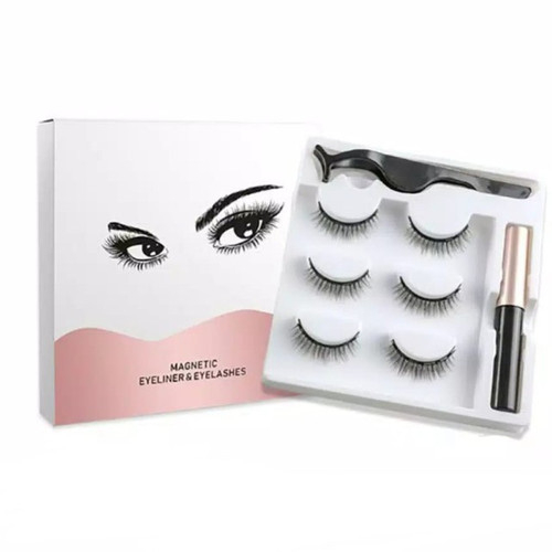 Bulu Mata Magnetic Eyelash 1set 3pasang magnet Eyelashes + EYELINER