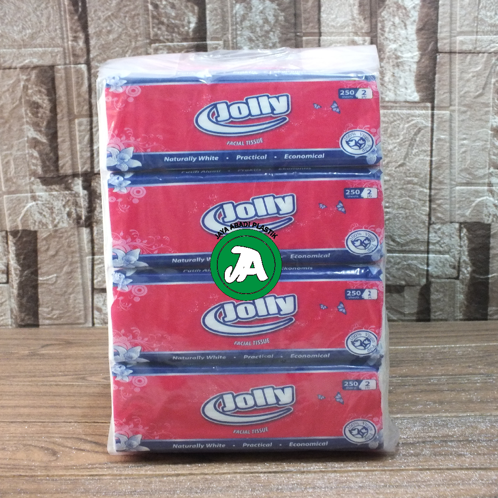 Paket Hemat tissue tisu JOLLY 4 Pcs 250 sheets 2 ply Facial Tissue