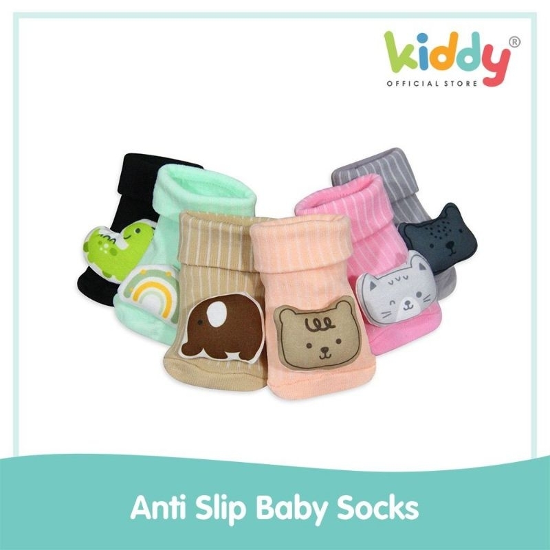 Kiddy anti slip baby sock isi 3 pasang KD4602 - kaos kaki bayi