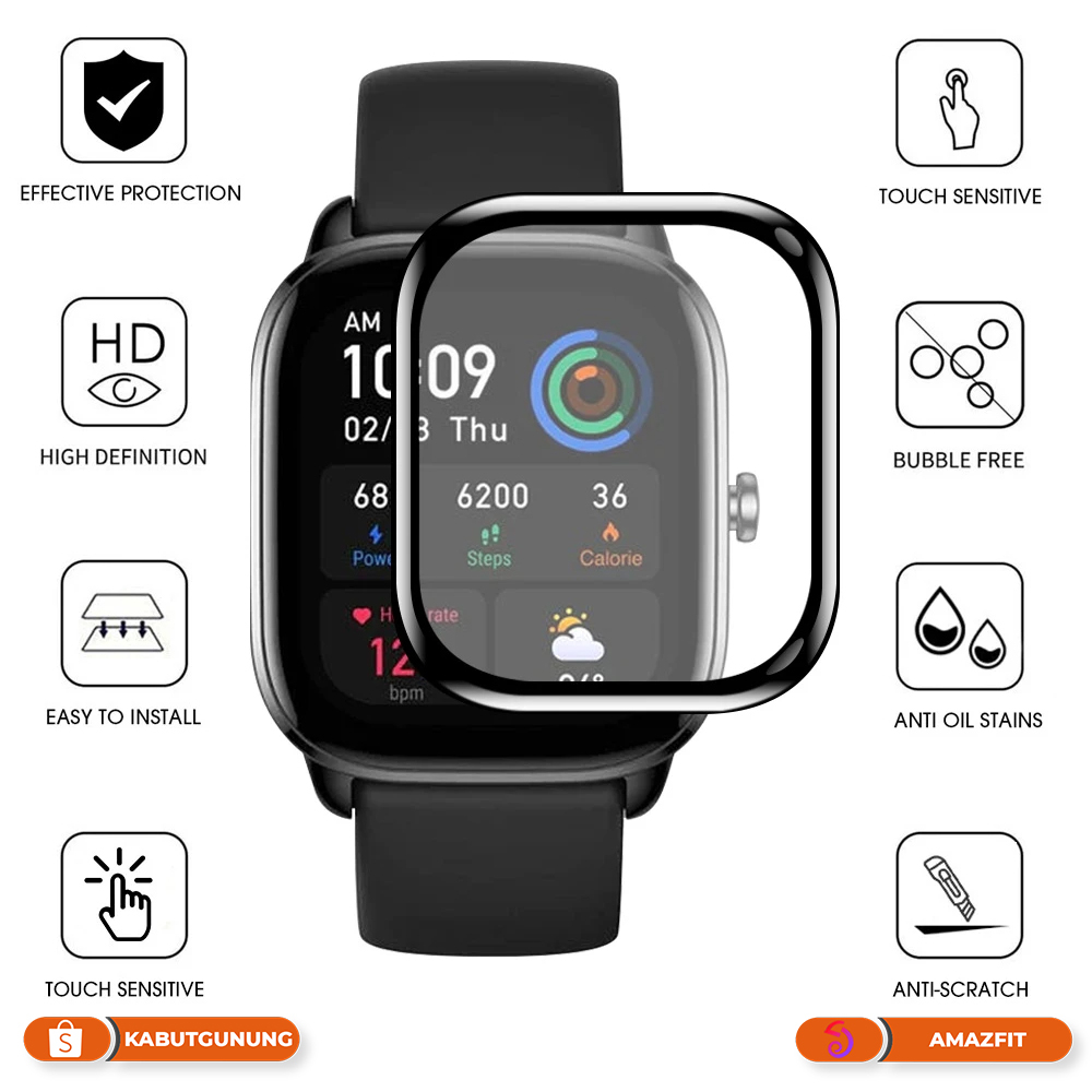 Anti Gores Full Cover Screen Protector For Amazfit GTS 4 Mini