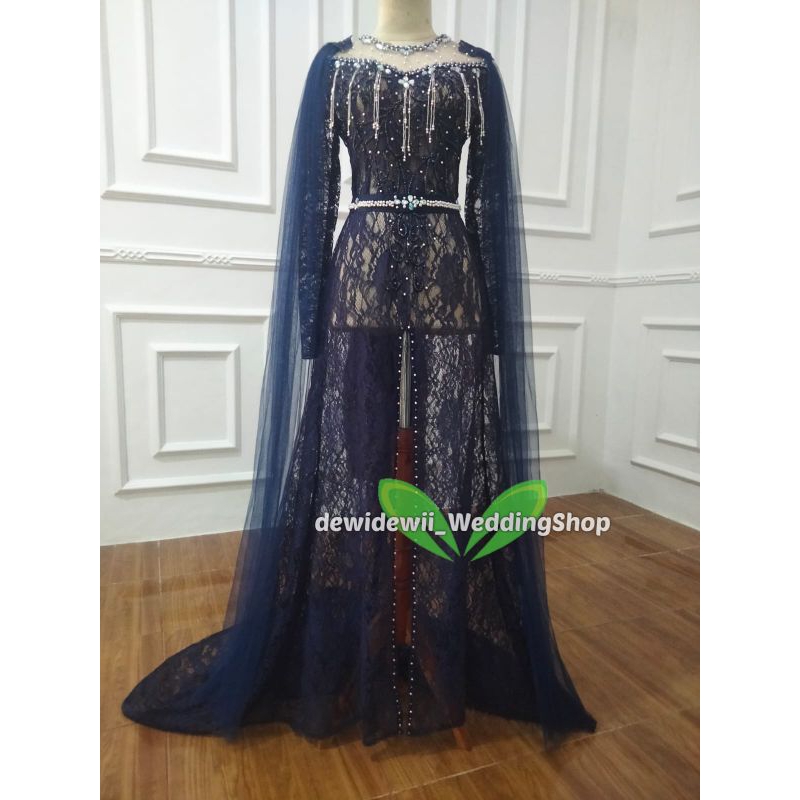 Kebaya Pengantin Cantik / Broklat Ekor Panjang + Slayer - Warna Lengkap