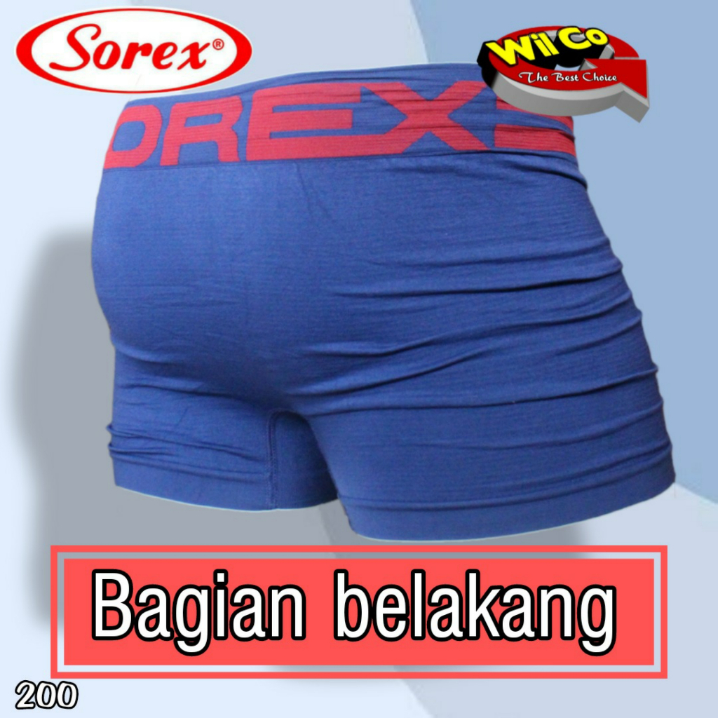 K200D ( HARGA 2 PCS ) CELANA DALAM PRIA BOXER SOREX SIZE M - XXL