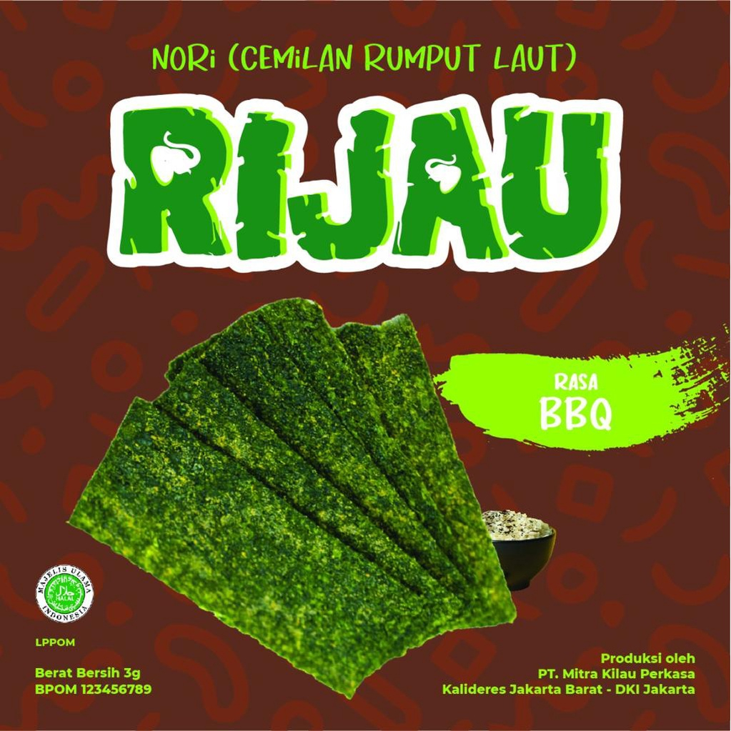 RIJAU RUMPUT LAUT  / 1 BOX ISI 12 BUNGKUS