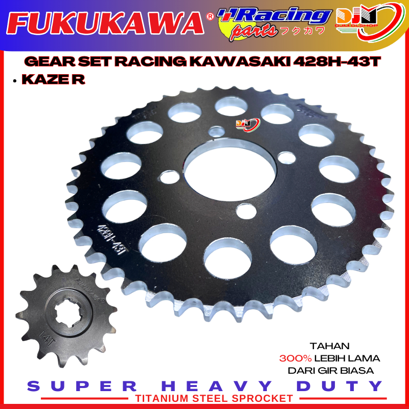 Gear Set Racing W175 Kaze R Rantai Warna Gold Model SSS Merk Fukukawa