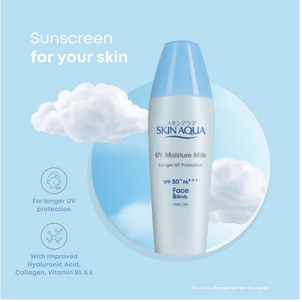 LAGI VIRAL✔️ SKIN AQUA UV MOISTURE MILK SPF50 ❤ jselectiv ❤ Sunscreen Tingkat Proteksi Lebih Dengan Kandungan Improved Hyaluronic Acid (AcHA) dan Kolagen SKIN AQUA TUTUP BIRU - ORI✔️BPOM✔️COD✔️