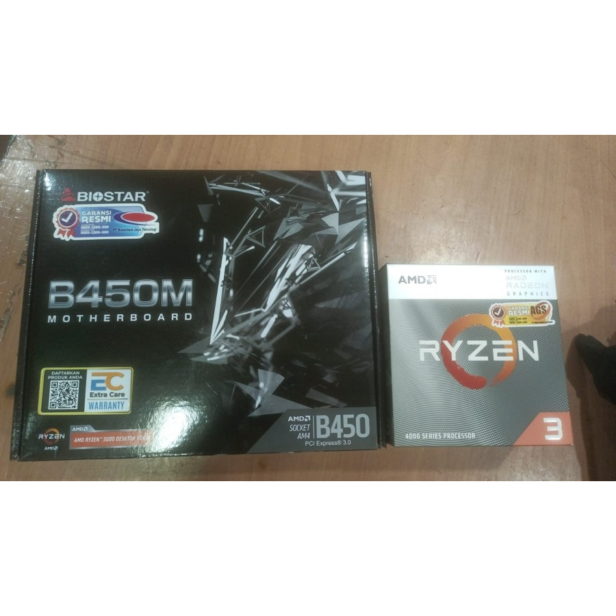 AMD Ryzen 3 4300G + Biostar B450MHP AM4 DDR4 Combo PC Rakitan Gaming ONBOARD VGA RADEON