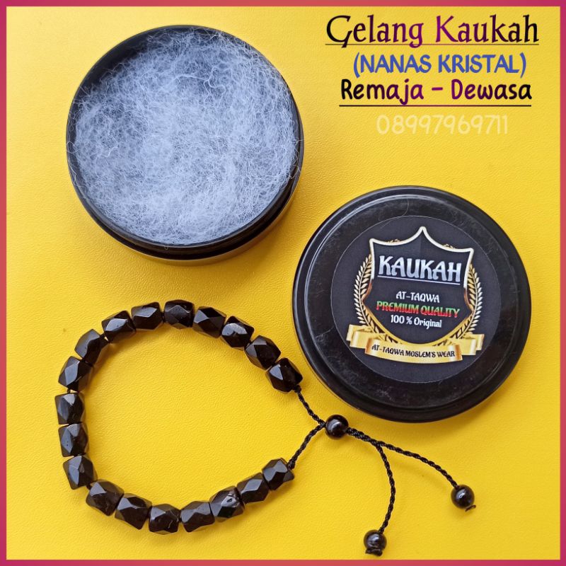 Gelang kaukah (NANAS KRISTAL + WADAH) gelang Kayu kaokah koka kokka kukah kokkah Pria - Wanita