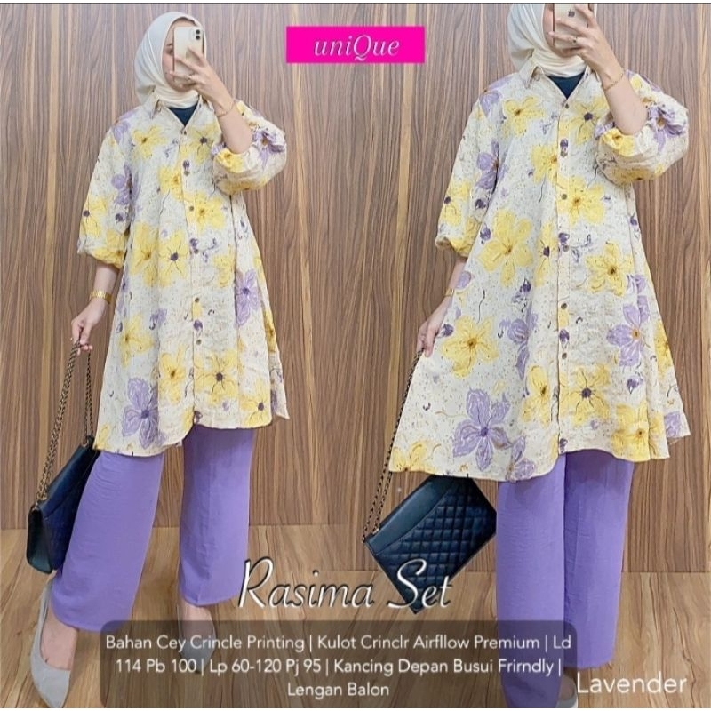 Baju Setelan Celana Wanita Rasina Motif Bunga