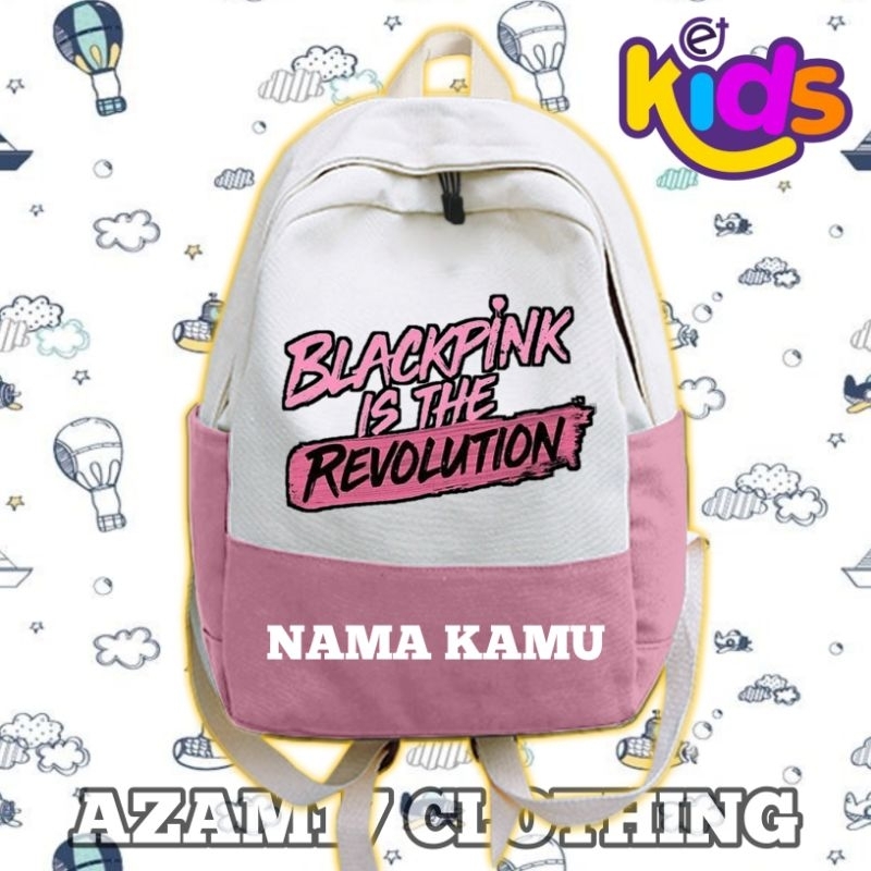 (BISA COD) Tas Ransel Kantong Sekolah Anak TK SD Blackpink Free Nama Kamu Girls Band Blak Pink Blink