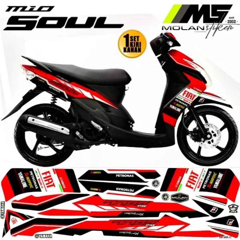 Decal Sticker Striping Variasi Mio Soul Karbu 2006-2012 Yamaha Racing Moto Gp Mio Soul 115-Mio Soul 