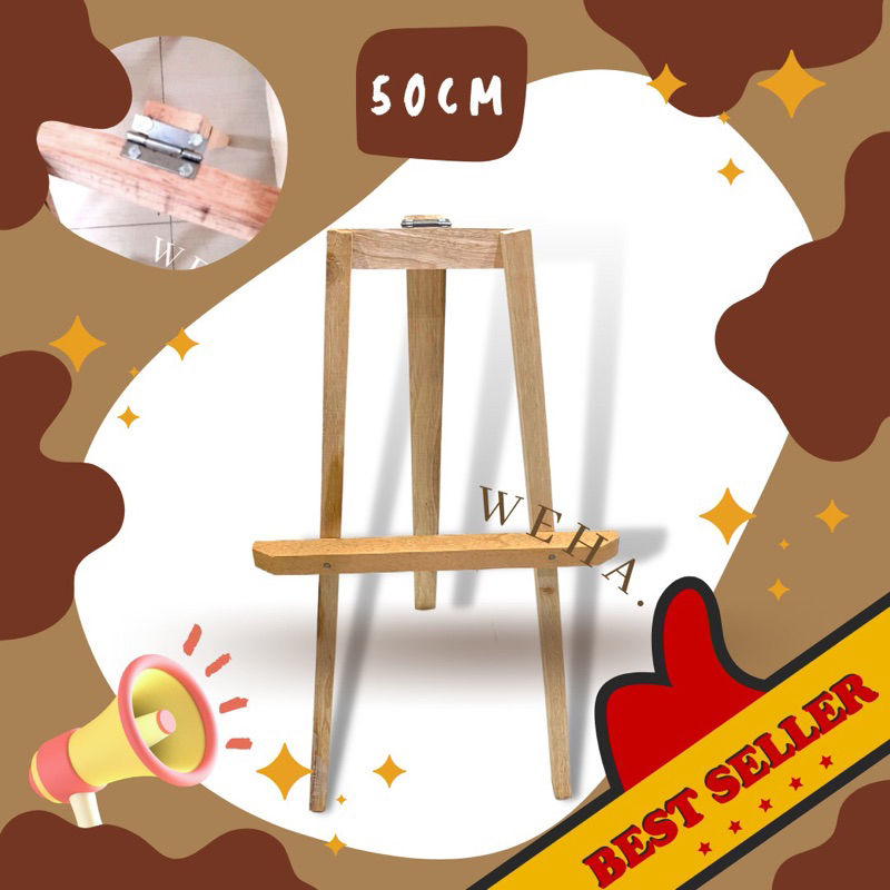 

Standing tripod kayu (50CM - 75CM)/Stand kayu akrilik /Wooden easel /Stand lukis