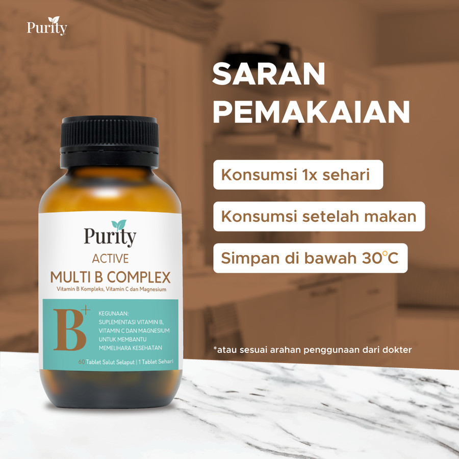 Purity Active Multi B Complex 60 Tablet / Vitamin B Compleks Multivitamin / Suplemen Kesehatan