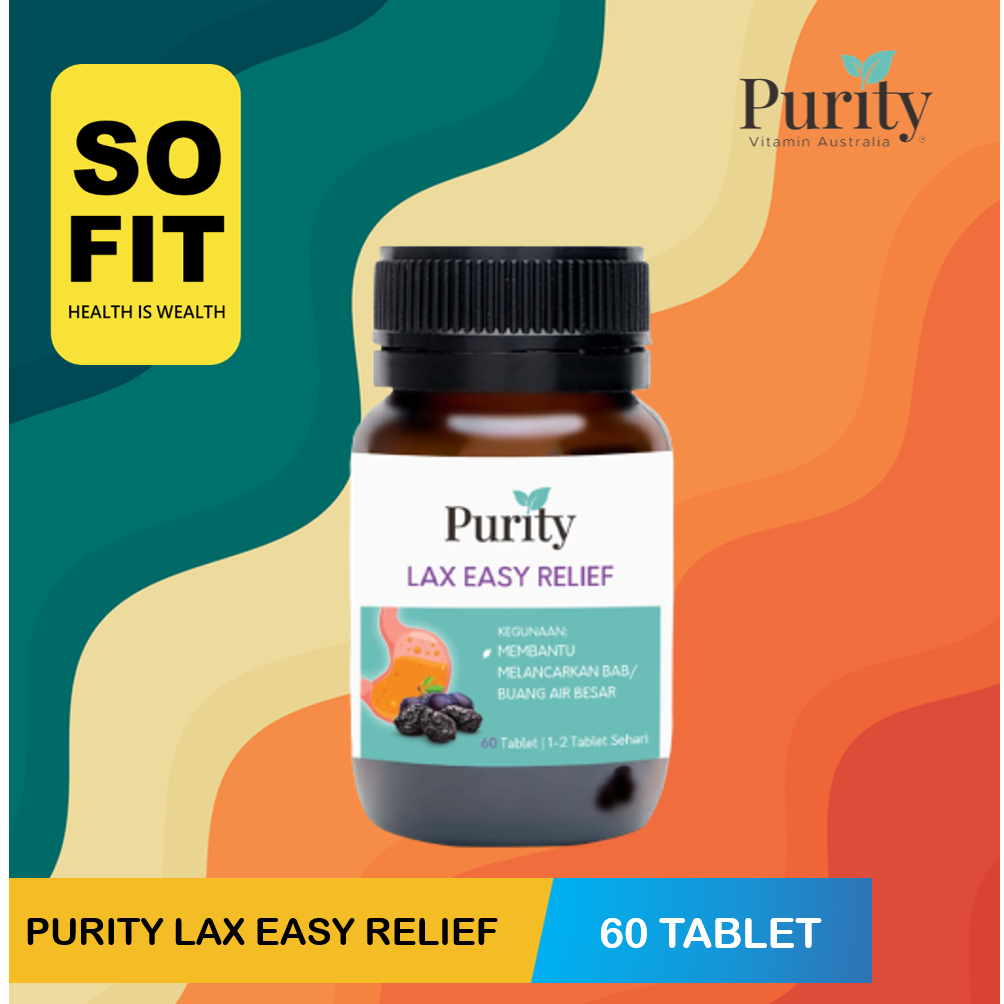 Purity Lax Easy Relief Pelancar Sembelit BAB Constipation 60 Tablet / Vitamin / Multivitamin