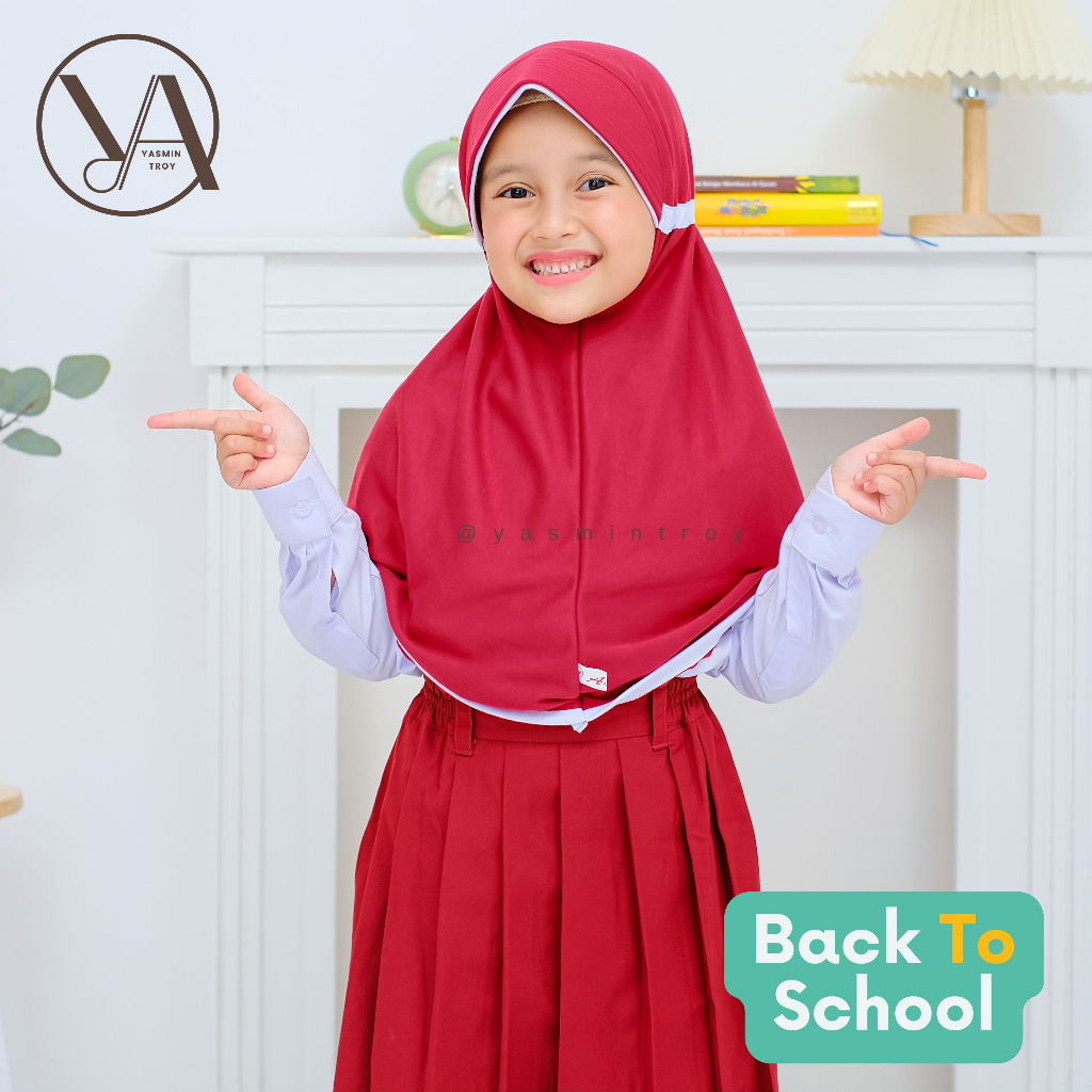 Jilbab Hijab Kerudung Anak Sekolah Instan Serut Kain M L