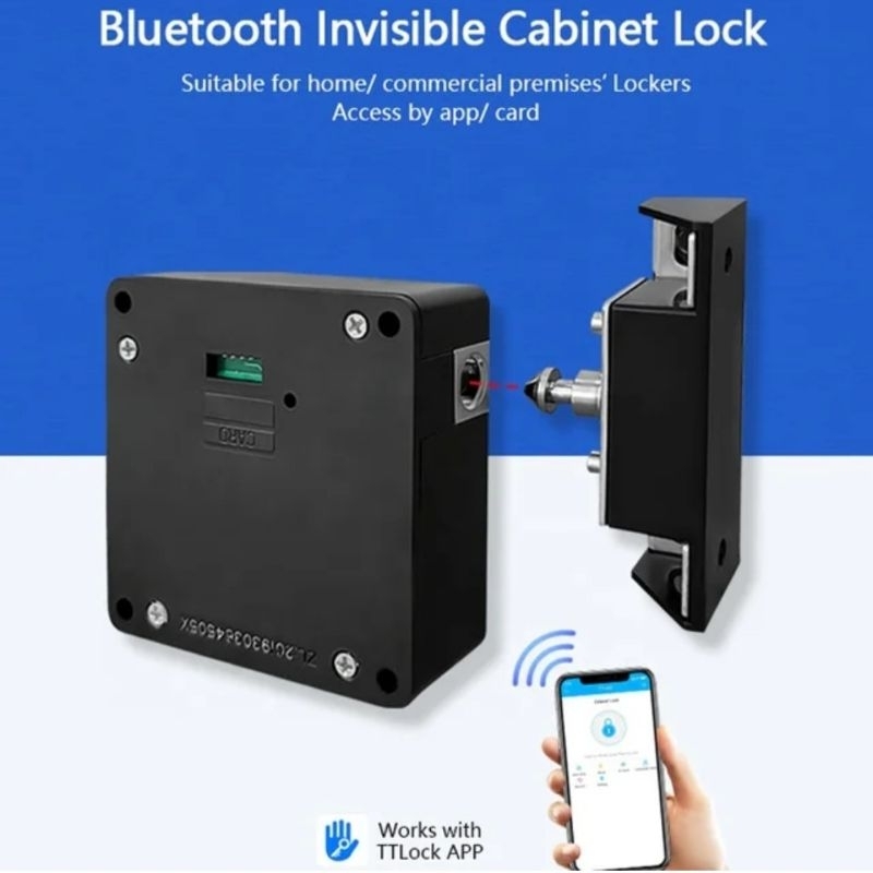 Bluetooth Invisible Cabinet Lock RFID 13.56 Mhz, Kunci Rahasia RFID 13.56 Mhz 13,56Mhz / Drawer Lock RFID IC pakai App. TTLock