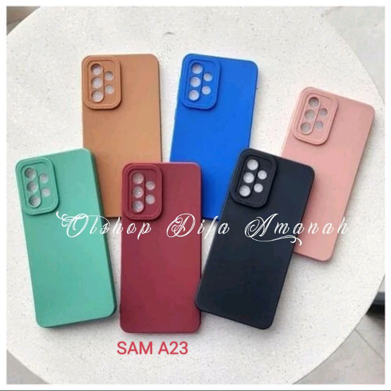 SOFTCASE MACARON SAMSUNG A23 CASE SLIKON CASING PRO CAMERA FULL PELINDUNG CAMERA