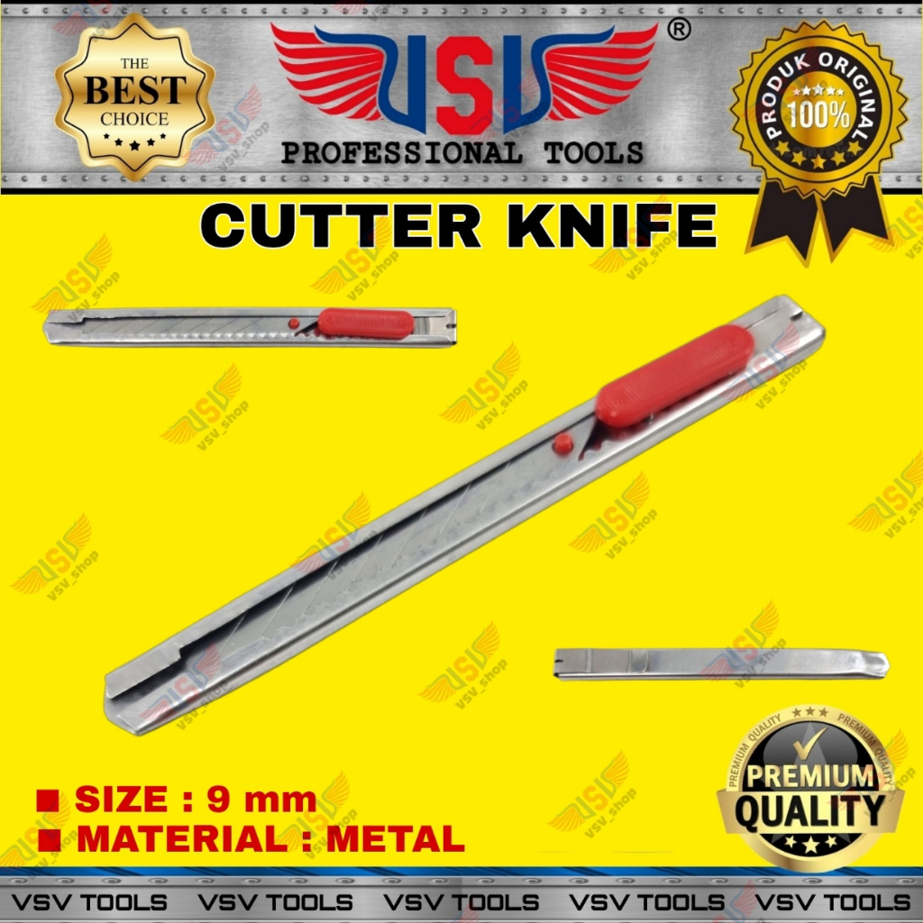 VSV Pisau Cutter Kecil Metal 9mm Cutter Knife HS-03