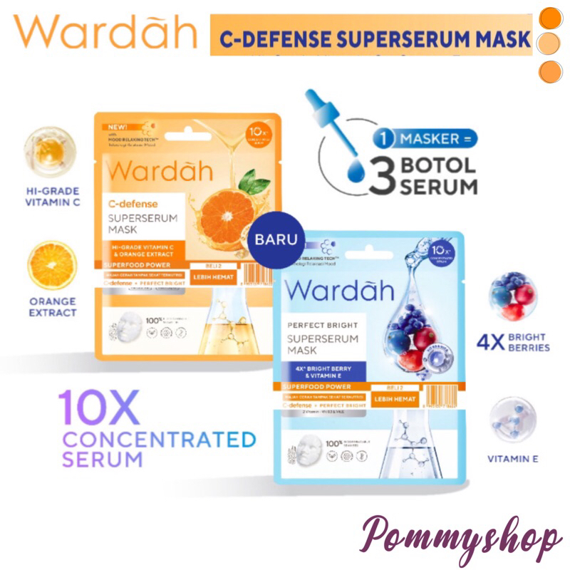 Wardah C-Defense Super Serum Mask 20ml | Masker Wajah