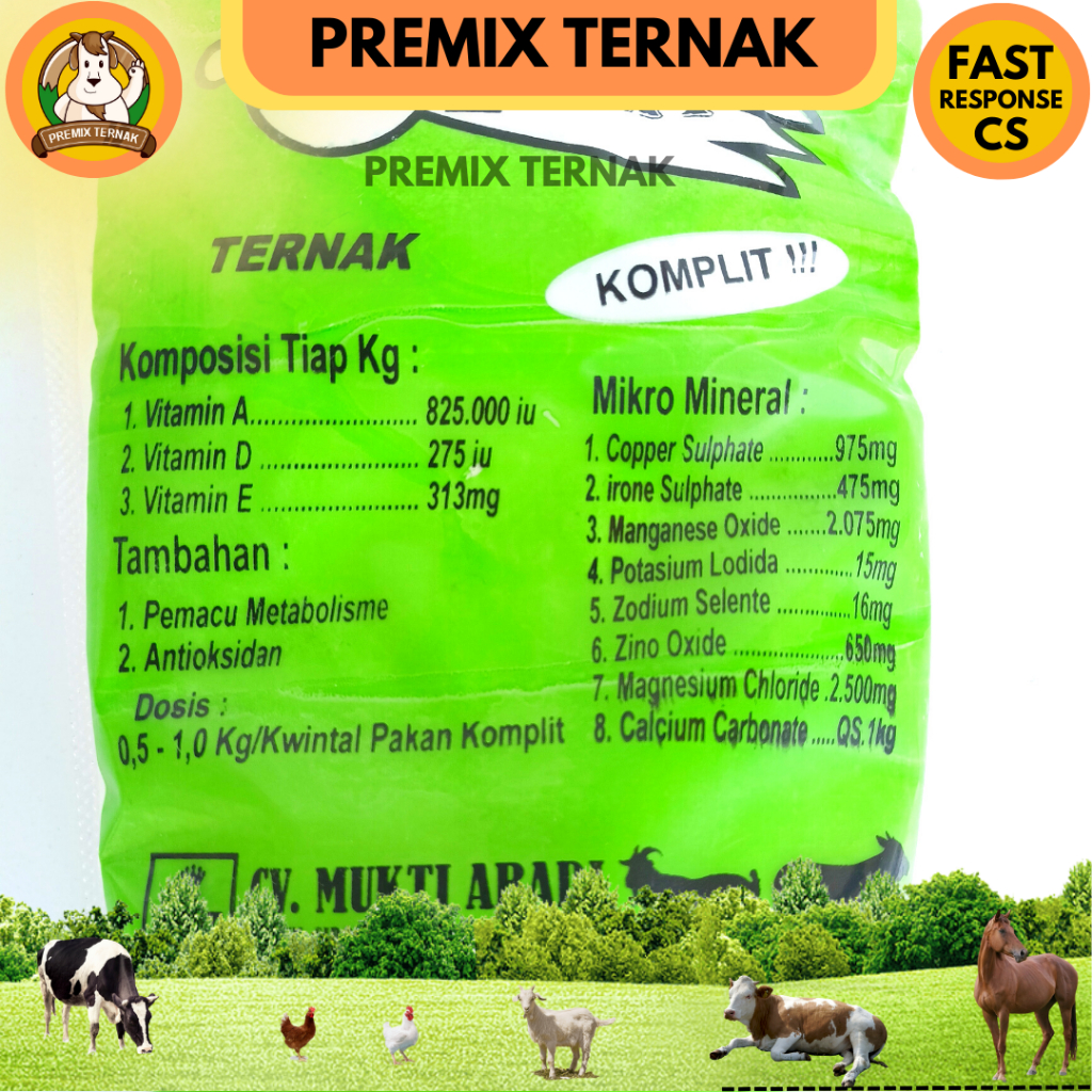 WIN MIX TERNAK 1.5 KG - Premix Komplit untuk Ternak Ruminansia Sapi kambing Domba