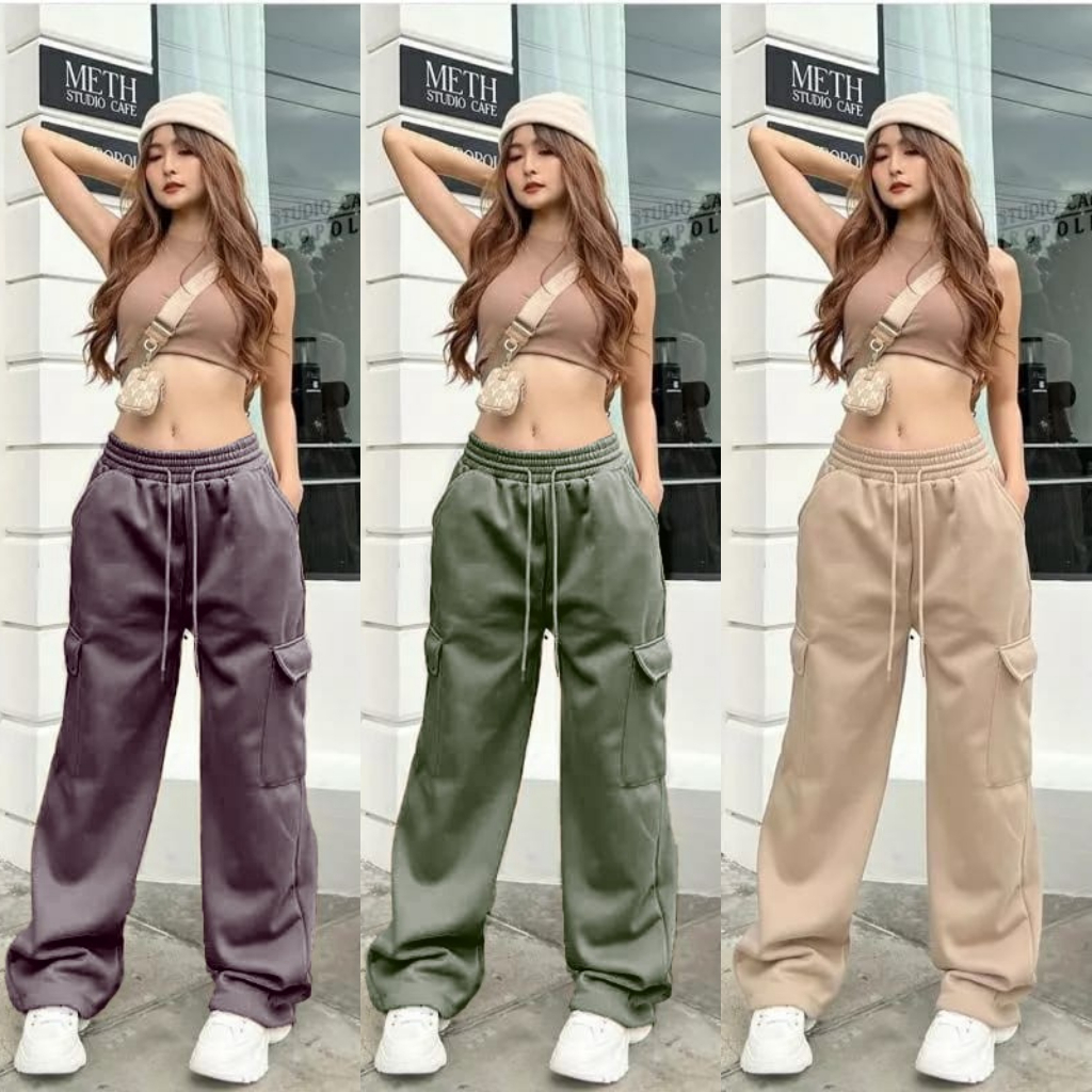 CELANA JOGGER JOOY SWEET PANTS CELANA WANITA CARGO - CELANA PANJANG WANITA KULOT