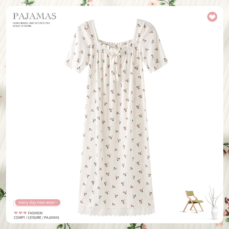 Dress Sweet French Gaun Cute Import Dress Putih Bunga Murah Wanita