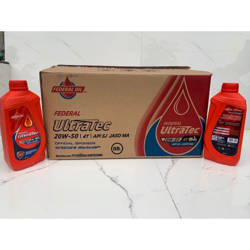 Oli ULTRATEC FEDERAL..merah 800 ml.. 20 W - 50 jaso MA.. 1 dus isi 24 btl