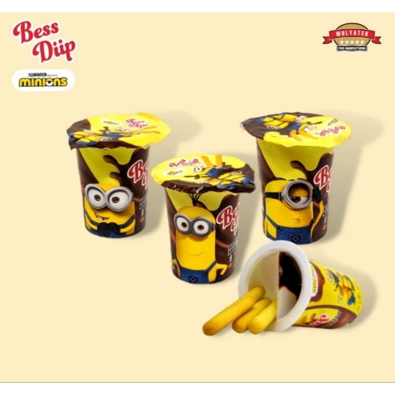 BEES Diip Coklat Snacks Minions Biskuit Colek Coklat Mini 8gr Minion