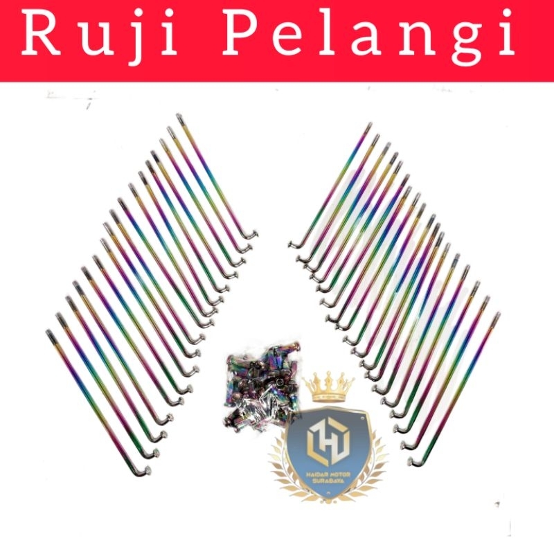 Jari Jari pelangi Ruji Pelangi Spoke 2tone Racak 2tone Ruji Bakaran Jari Jari Ring 17, 18, 19
