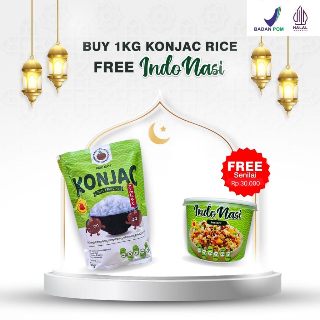 Beras Porang Konjac diet rice 1 kg (TANPA BONUS INDONASI)