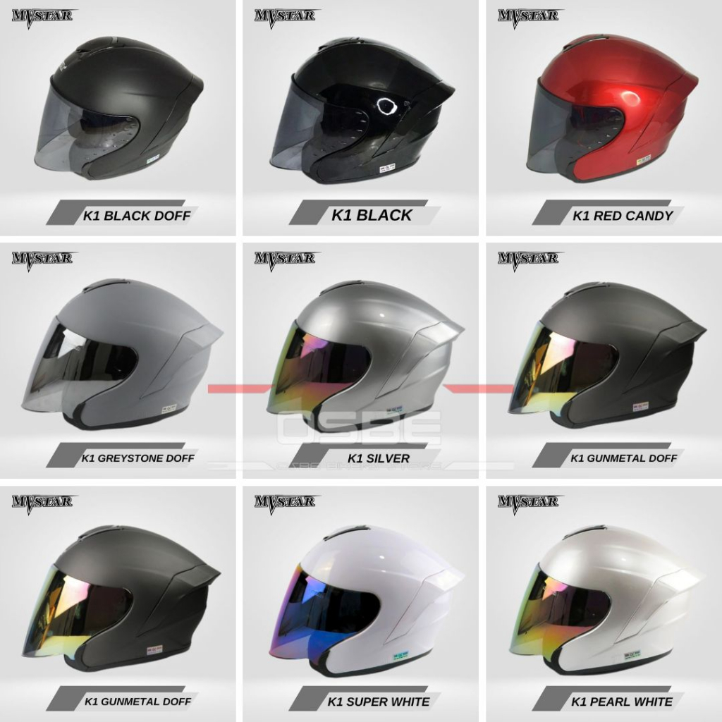 HELM HALF FACE MVSTAR K1 KAIROZ / HELM HAL FACE SNI / HELM HAL FACE MURAH / ALA ALA KAIROZ