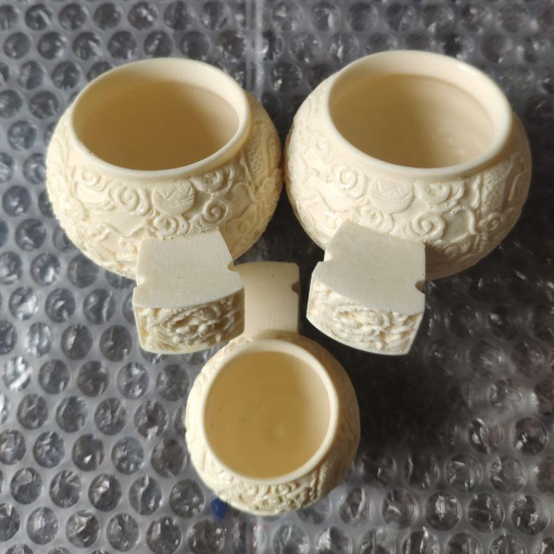 RK Cepuk mangkok pakan burung Anis/Murai dll motif Naga