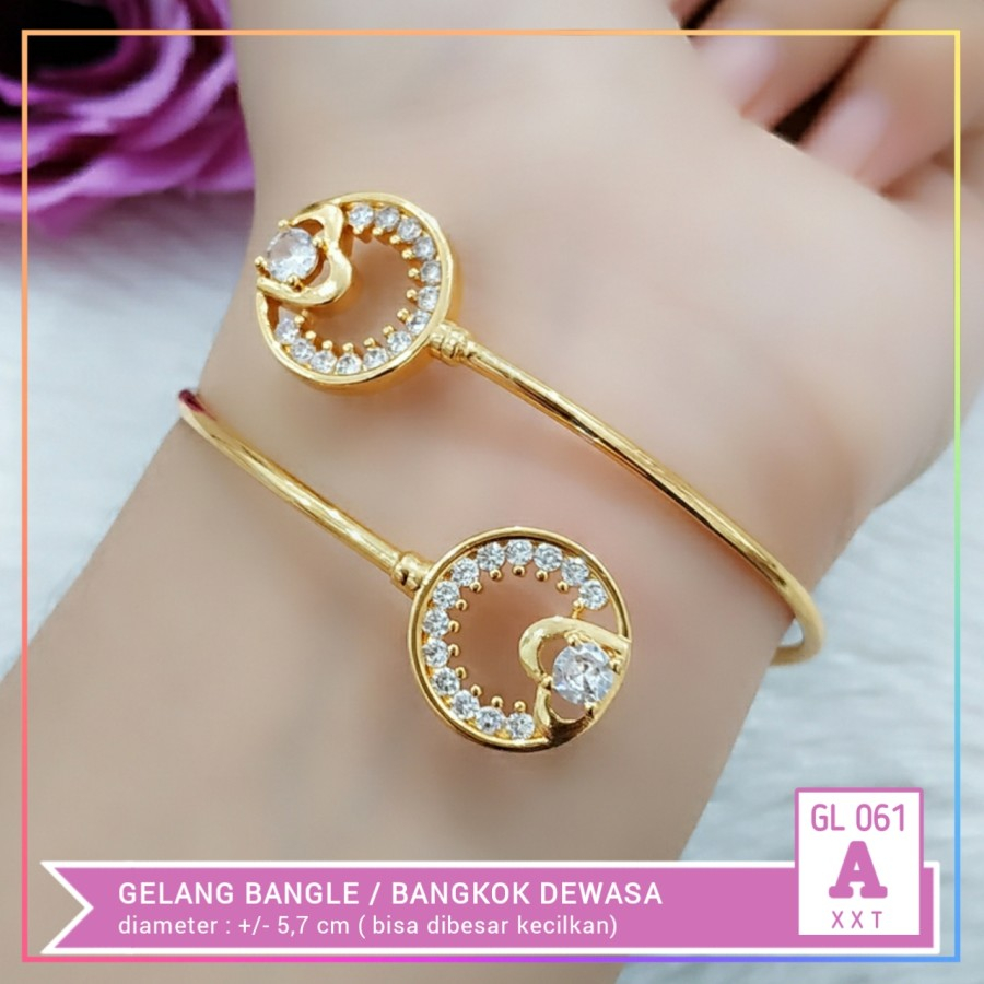 Gelang xuping gelang bangle dewasa full mata bunga perhiasan lapis emas gold GL 061