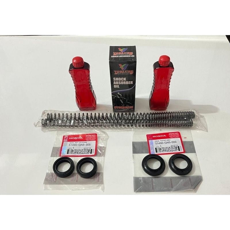 PAKET PER SEAL SHOCK OIL SOK KARISMA SUPRA BLADE REVO GRAND ATREA LEGENDA HONDA KEV KPH KWW KWB 2pcs PER SHOCK 2pcs OIL SHOCK 2pcs SEAL SHOCK 2pcs SEAL ABU