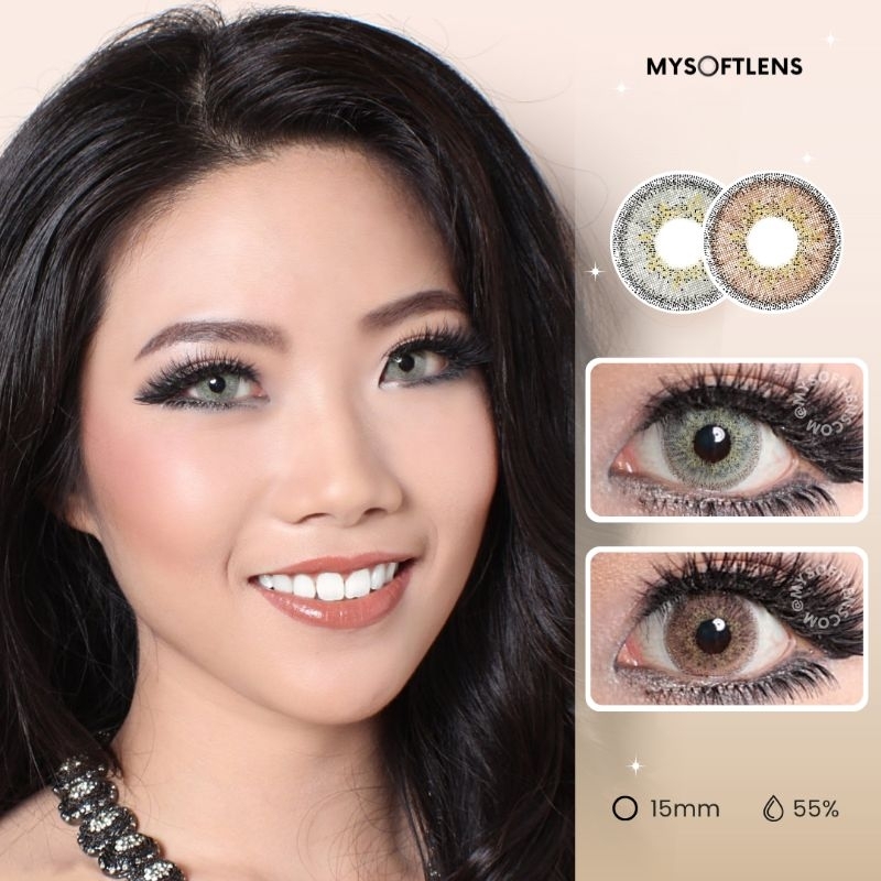 Softlens VIP Shades 15mm Gray Brown Original MySoftlens 15mm